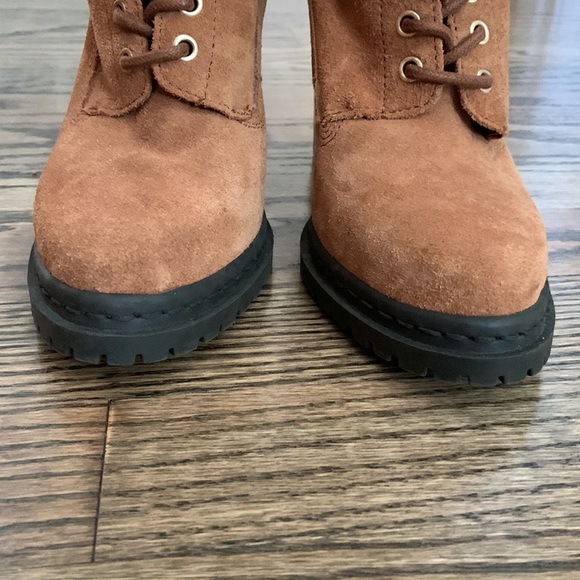 BCBGeneration Brown Suede Lugsole Heeled Boots - Picture 2 of 10